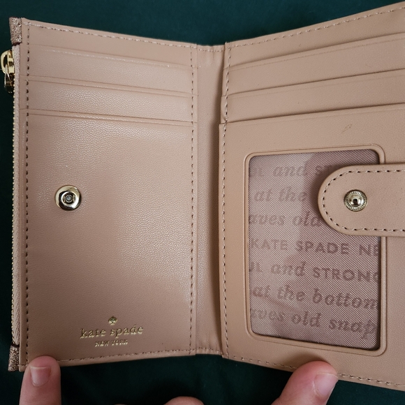 Kate Spade Rose Gold Small Slim Bifold Wallet - Picture 3 of 4